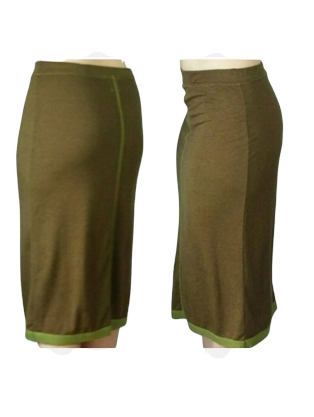 Free people jersey knit pencil Midi skirt green Sz.M